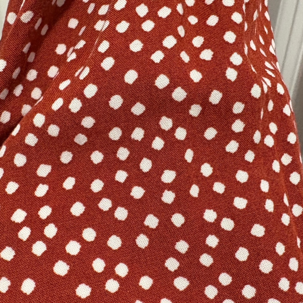 Old Navy Red Clay Dot Surplice-Back Romper with Pockets - Picture 4 of 9